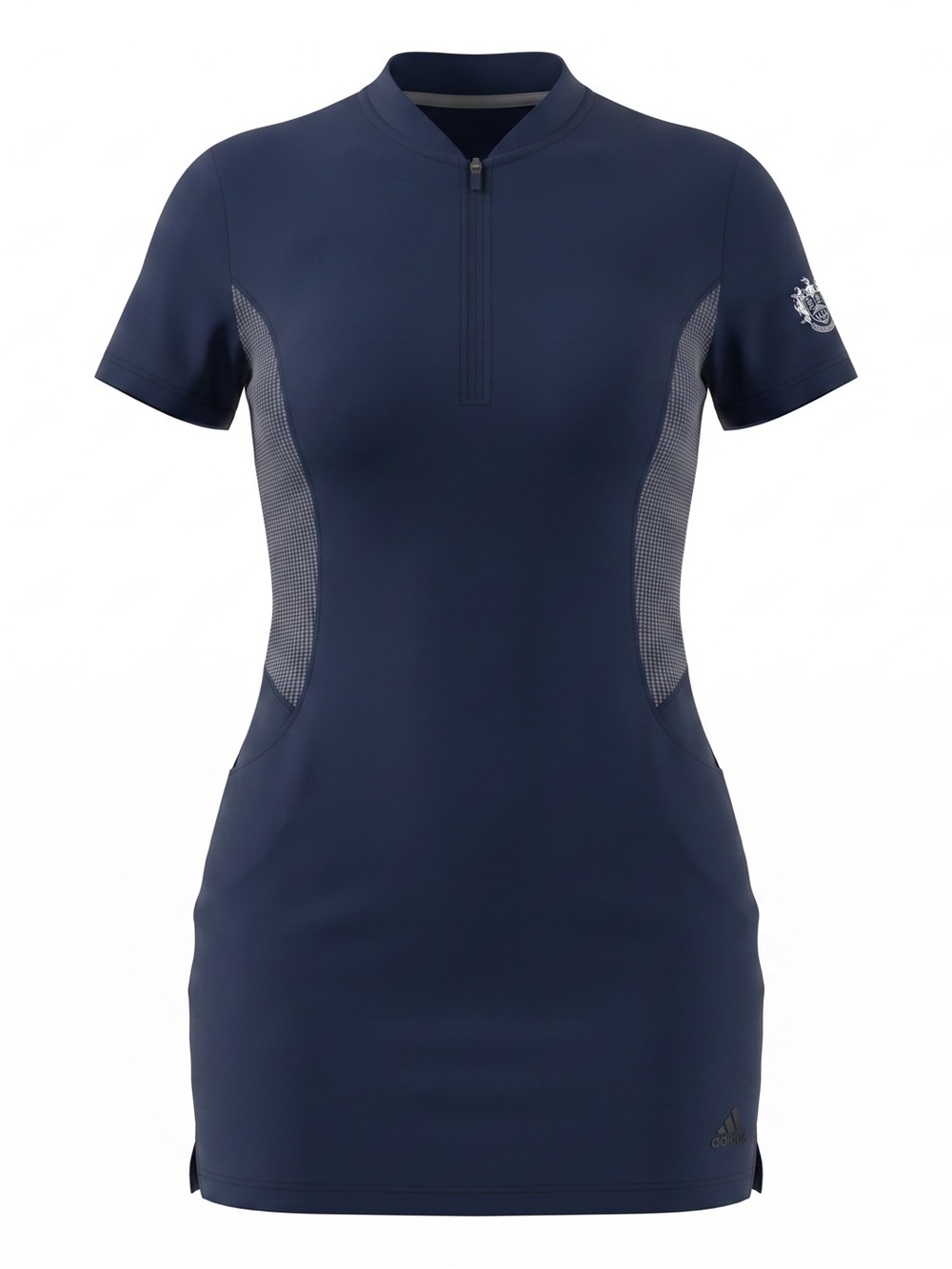 adidas Quarter-Zip Short Sleeve Golf Dress |Navy Blue - Women's Size M